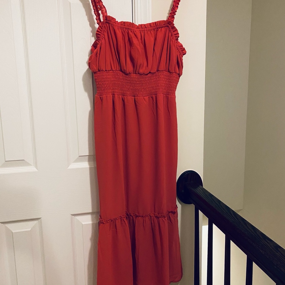Brand New Pink Lily Undeniably You Midi Dress Rose